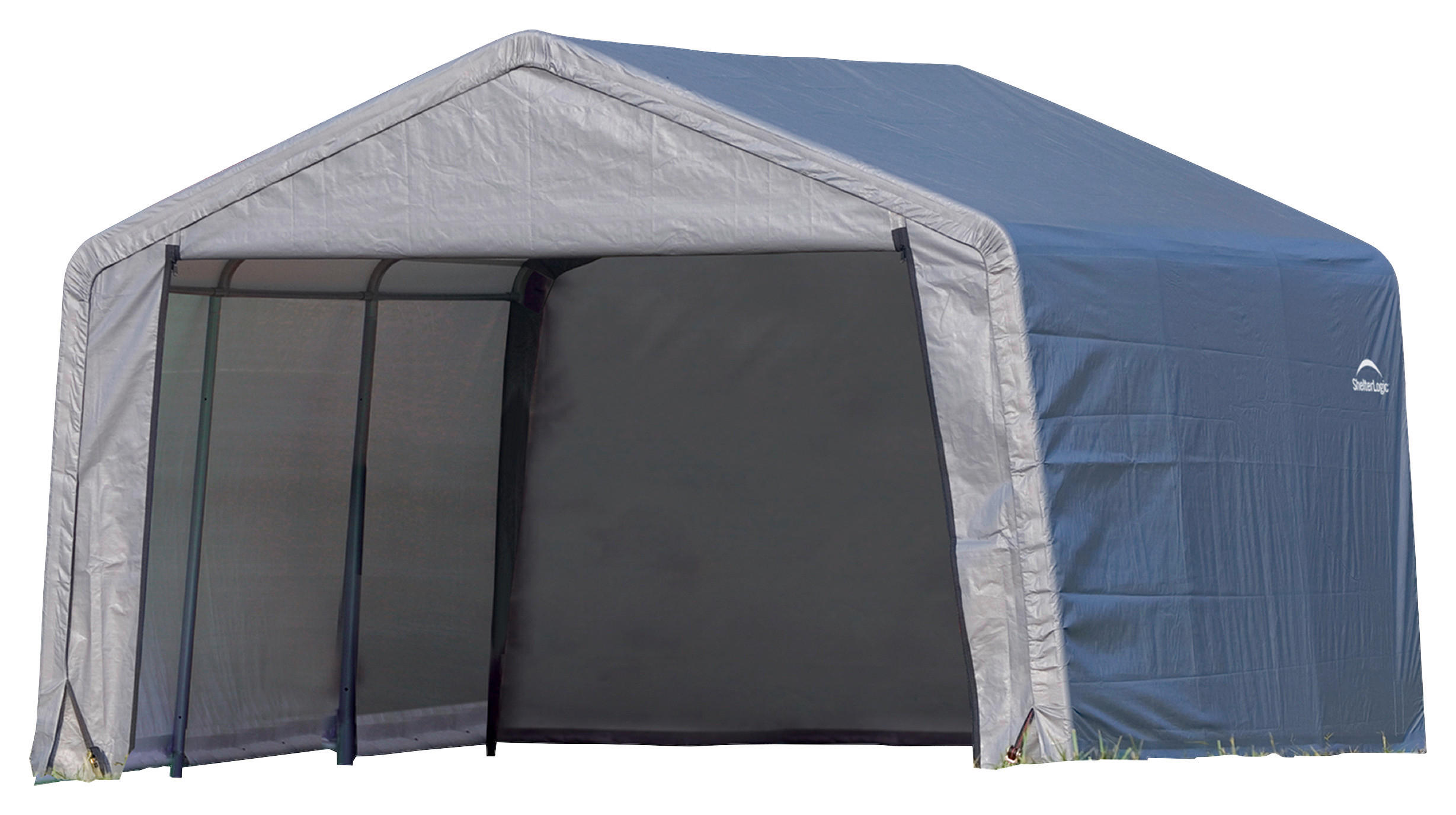 ZELTGARAGE 370/260/370 cm  - Grau, Basics, Kunststoff (370/260/370cm) - Ambia Garden