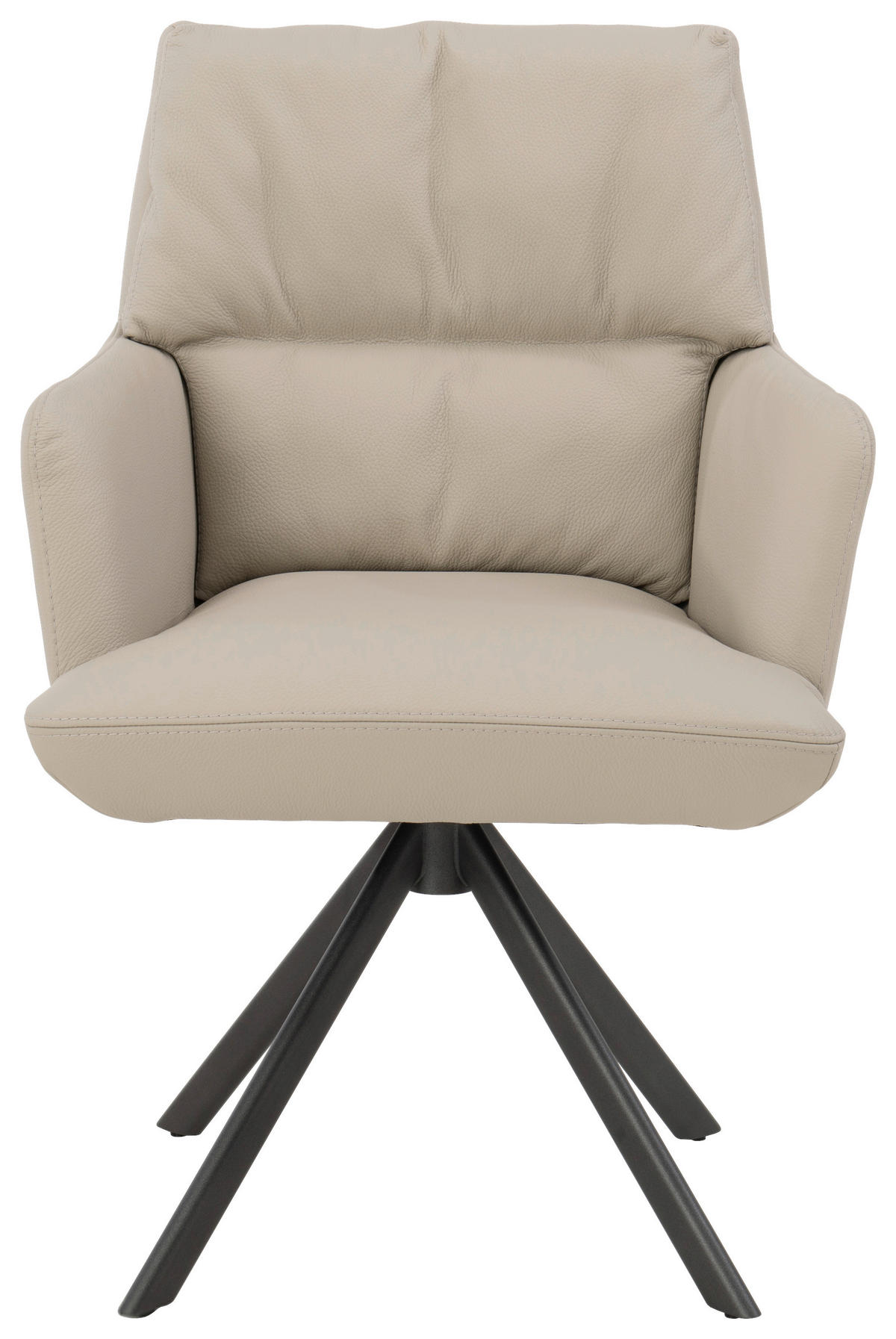 ARMLEHNSTUHL  in Echtleder pigmentiert  - Anthrazit/Creme, Design, Leder/Metall (63/92/66cm) - Bert Plantagie