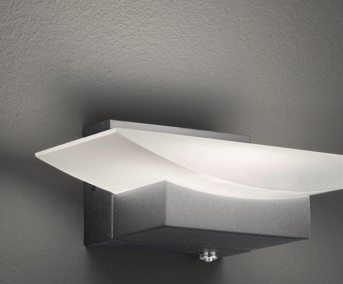 LED-WANDLEUCHTE - Weiss/Schwarz, Design, Glas/Metall (7/20/11cm) - Fischer & Honsel