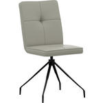 STUHL  Lederauswahl, Sitzfläche 180° drehbar  Echtleder  - Hellgrau, Design, Leder/Metall (45/96/58cm) - Moderano