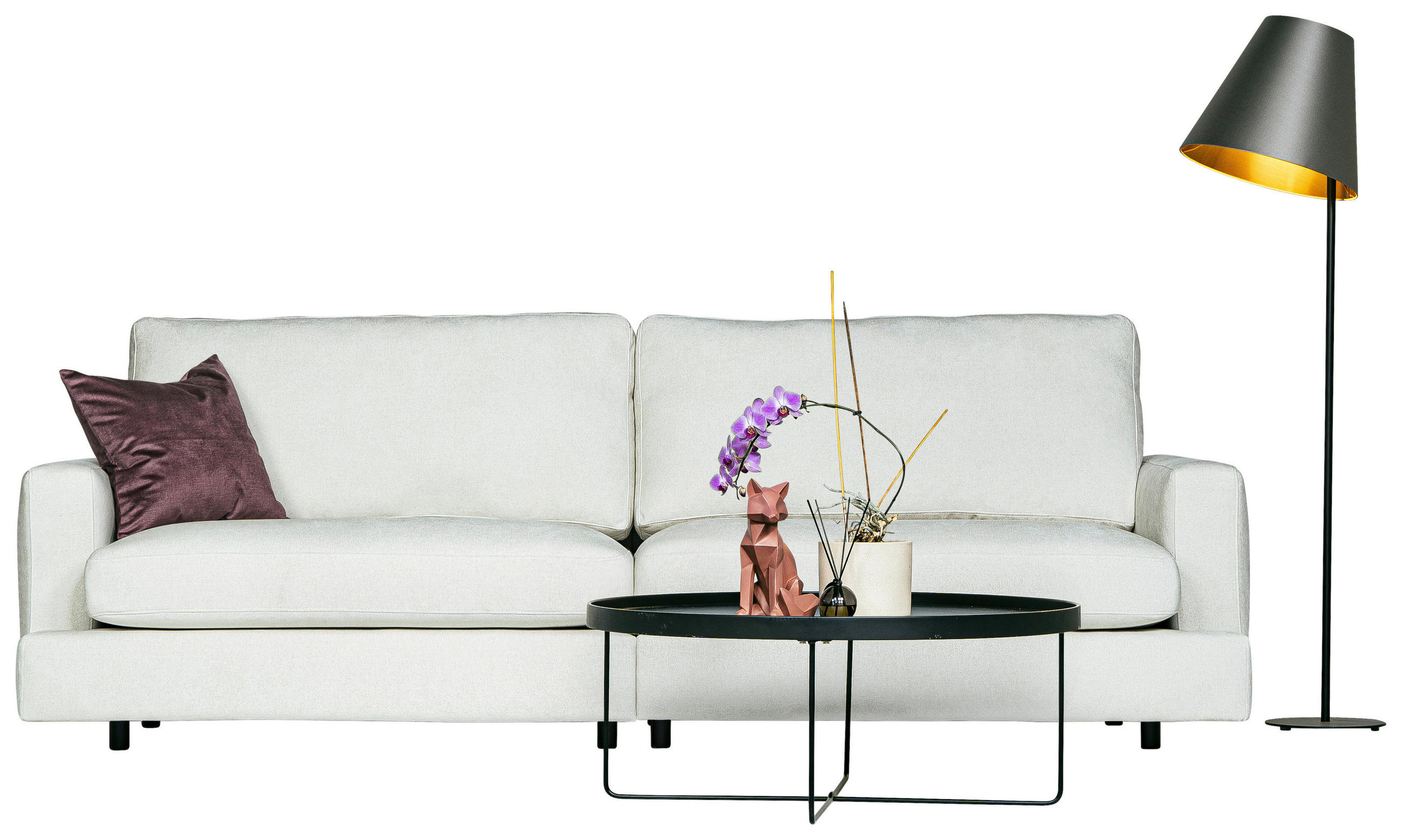 SOFFA i beige  - beige/svart, Klassisk, trä/textil (253/87/105cm) - Best Price