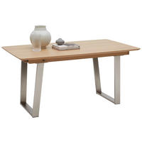 ESSTISCH in Holz, Metall 160/90/76 cm  - Edelstahlfarben/Eichefarben, Konventionell, Holz/Metall (160/90/76cm) - Dieter Knoll
