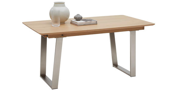 ESSTISCH in Holz, Metall 160/90/76 cm - Edelstahlfarben/Eichefarben, KONVENTIONELL, Holz/Metall (160/90/76cm) - Dieter Knoll