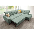ECKSOFA in Chenille Mintgrün  310/240 cm  - Schwarz/Mintgrün, Design, Textil/Metall (310/240cm) - Xora