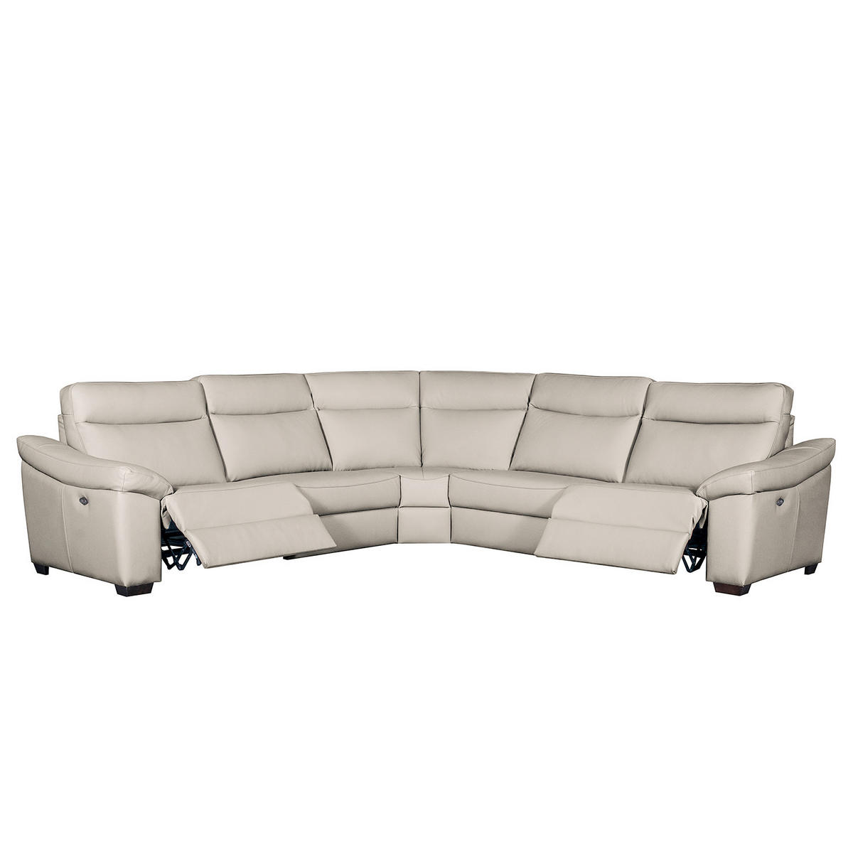 ECKSOFA Grau Echtleder  - Schwarz/Grau, Design, Leder/Holz (299/299cm) - Livetastic