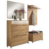 GARDEROBE 5-teilig  in  - Eichefarben/Weiß, Design, Glas/Holz