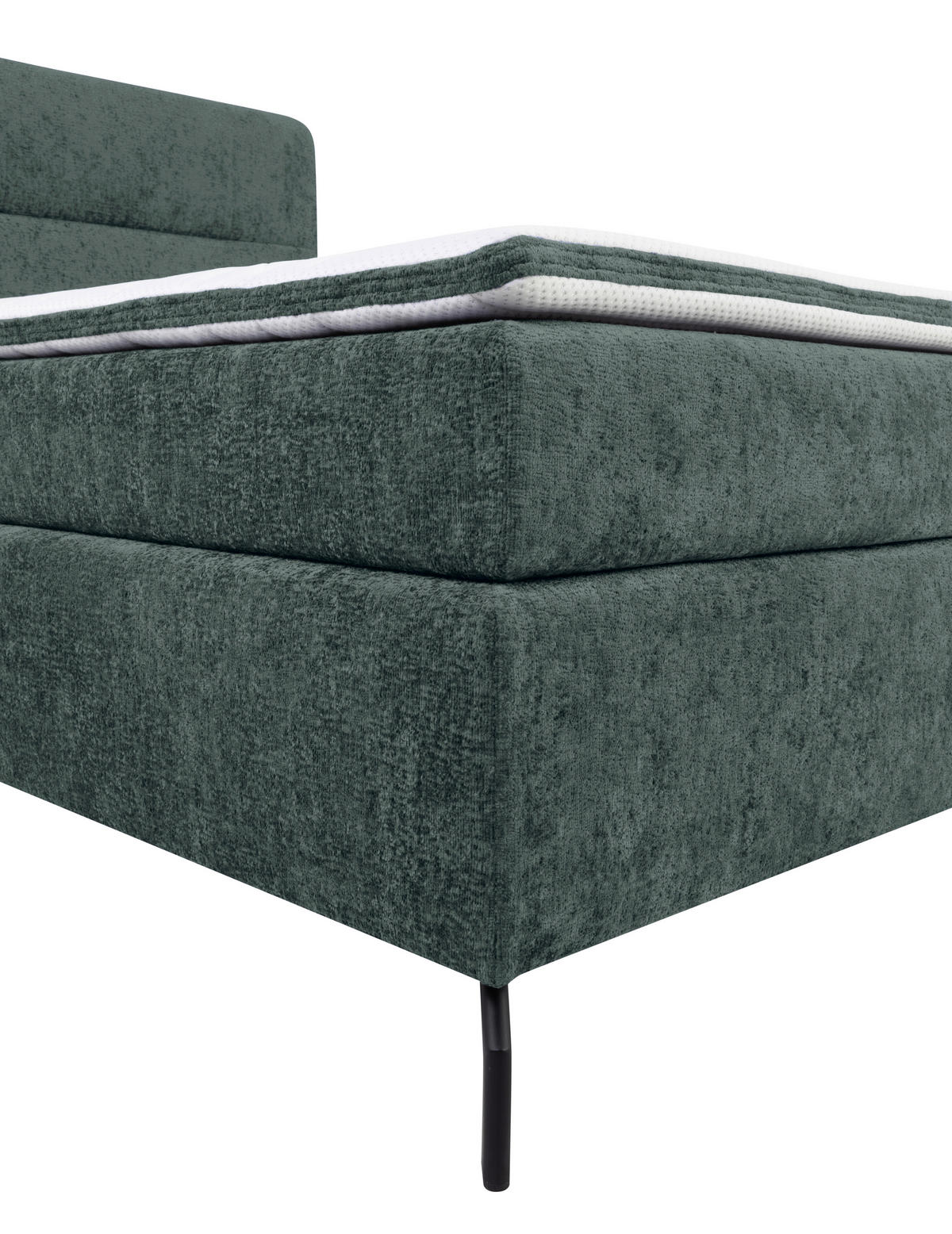 BOXSPRINGBETT 160/200 cm  in Dunkelgrau  - Dunkelgrau/Schwarz, Design, Textil/Metall (160/200cm) - Esposa