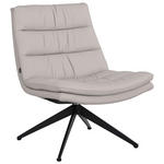 DESIGNSESSEL in Echtleder Hellgrau  - Hellgrau/Schwarz, Design, Leder/Metall (62.5/82/80cm) - Dieter Knoll