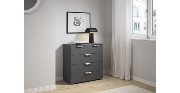 KOMMODE in 80/81/42 cm - Chromfarben/Dunkelgrau, Design, Holzwerkstoff/Metall (80/81/42cm) - Carryhome