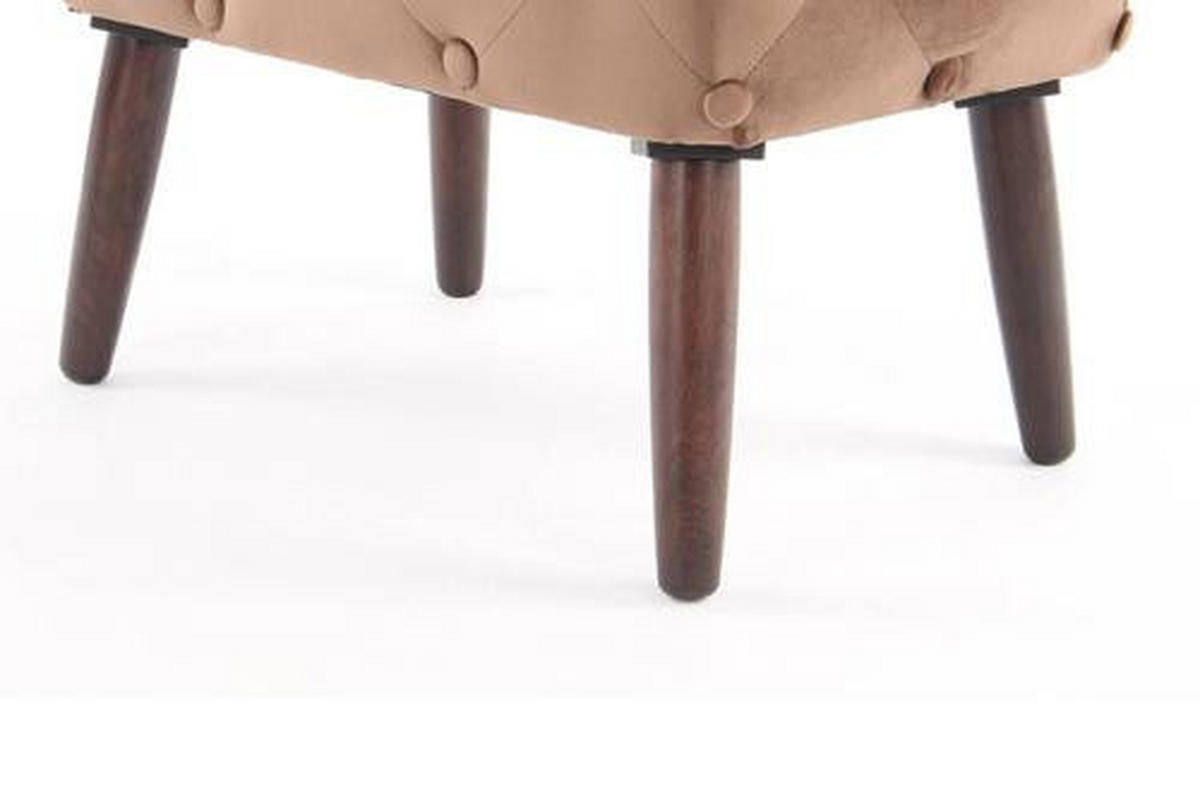 TABURETKA, textil, kompozitné drevo, 40/48/60 cm - hnedá, Basics, kompozitné drevo/textil (40/48/60cm)