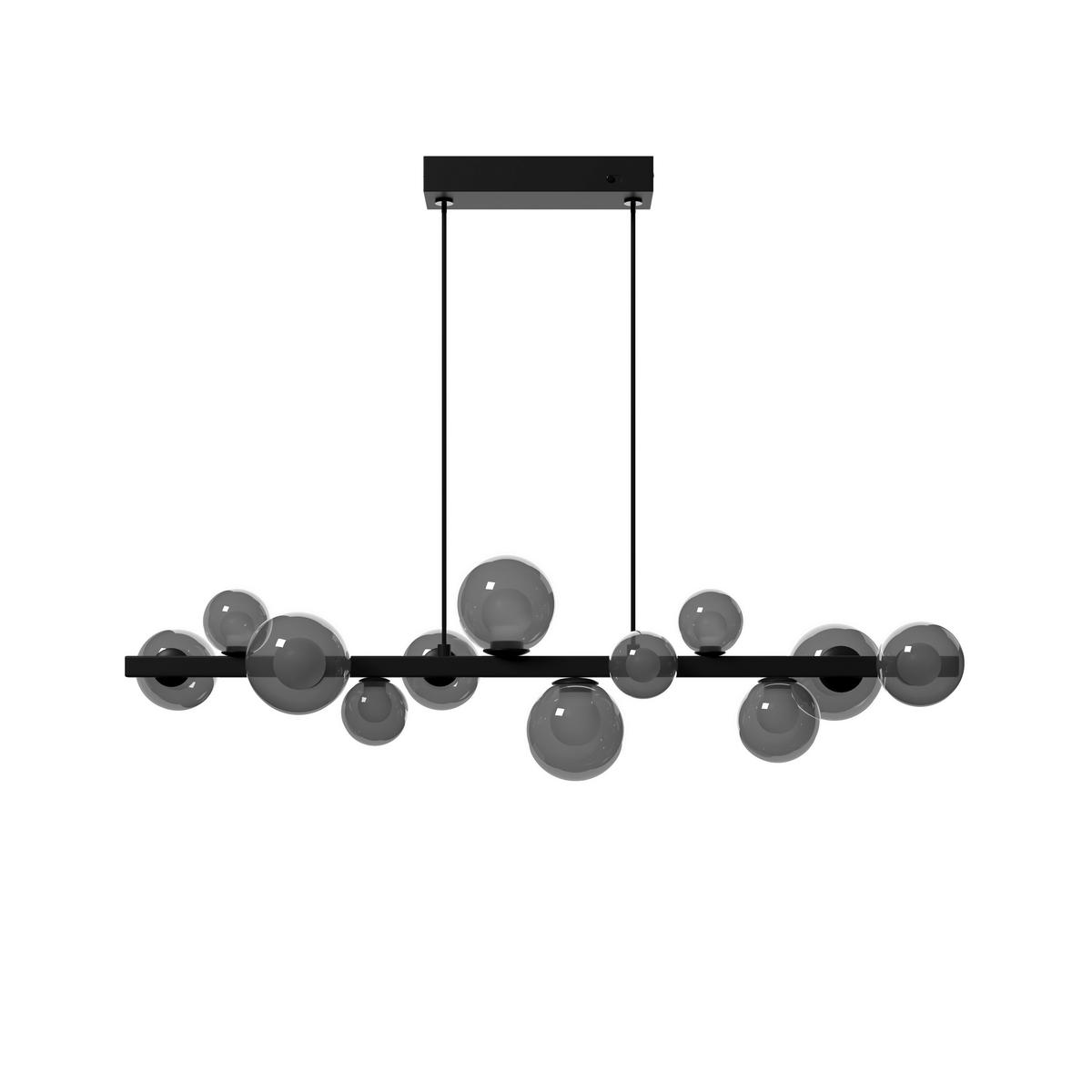 Lampă Suspendată Cu Led 95/27/150 cm  - negru maroniu, Design, sticlă/metal (95/27/150cm) - Dieter Knoll