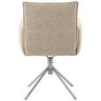 ARMLEHNSTUHL  in Flachgewebe  - Edelstahlfarben/Beige, Design, Textil/Metall (55/85/65cm) - Valnatura