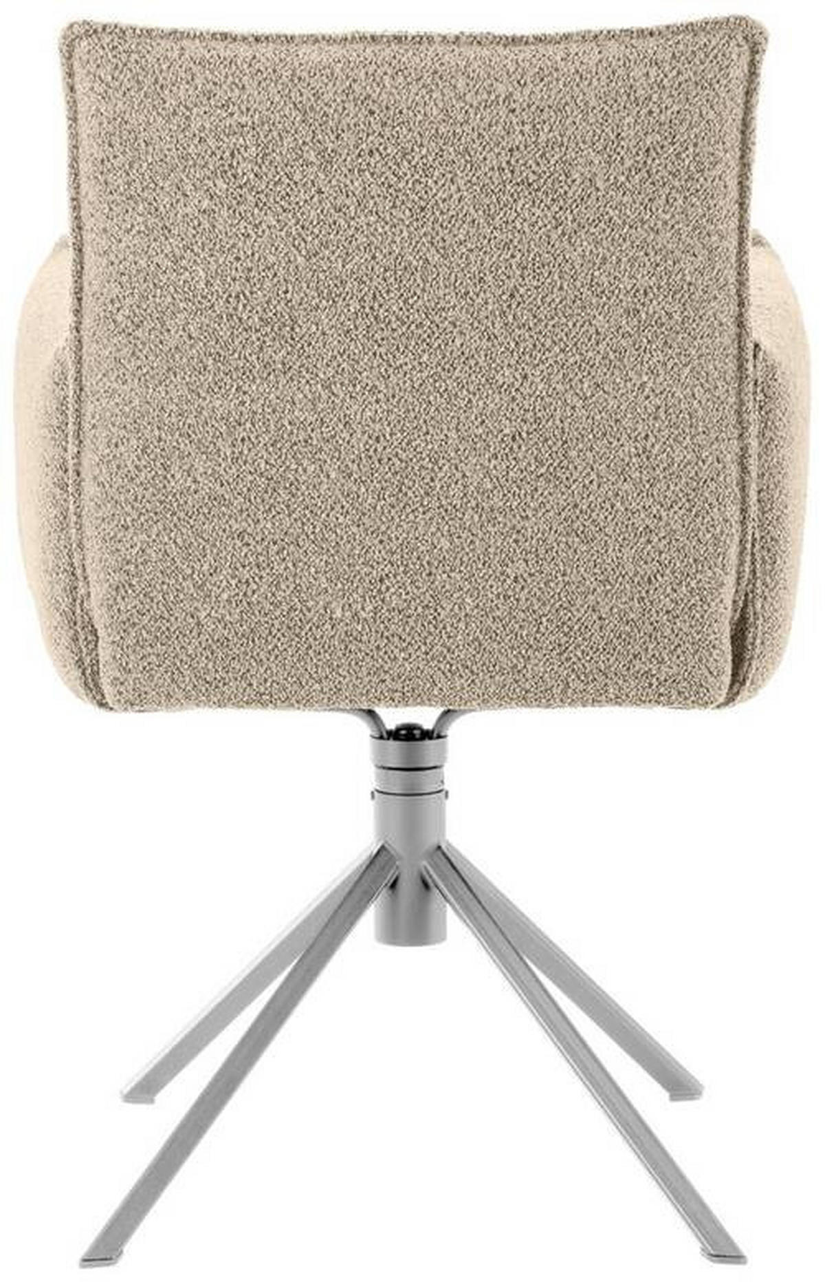 ARMLEHNSTUHL  in Flachgewebe  - Edelstahlfarben/Beige, Design, Textil/Metall (55/85/65cm) - Valnatura