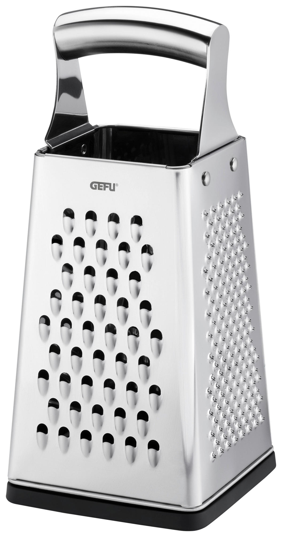 ČETVOROSTRANO RENDE - boja nerđajućeg čelika/crna, Konvencionalno, metal/plastika (11/24,5/11cm) - Gefu