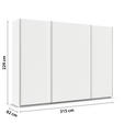 SCHWEBETÜRENSCHRANK  in Weiß  - Alufarben/Weiß, KONVENTIONELL, Holzwerkstoff/Metall (315/229/62cm) - Xora
