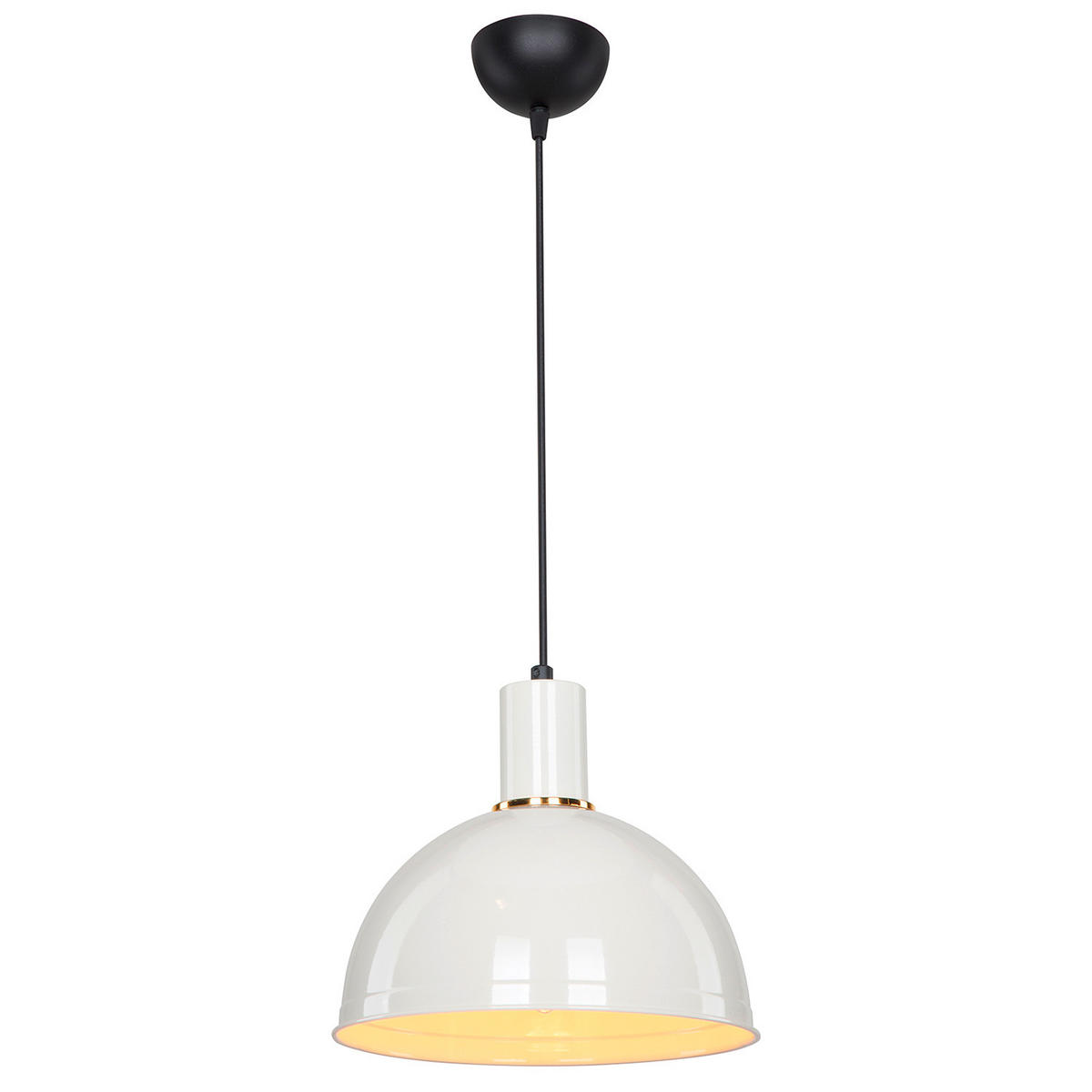 HÄNGELEUCHTE 27/90 cm  - Goldfarben/Weiß, Basics, Metall (27/90cm)
