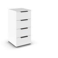 KOMMODE 50/81/42 cm  in Weiss  - Weiss/Graphitfarben, Trend, Holzwerkstoff/Metall (50/81/42cm) - Novel