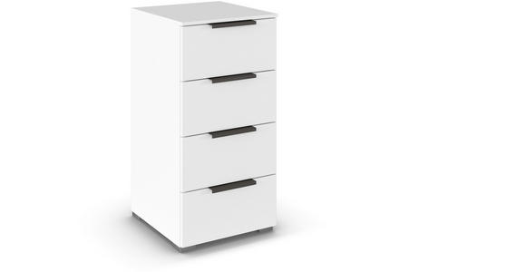 KOMMODE 50/81/42 cm in Weiß - Graphitfarben/Alufarben, Trend, Holzwerkstoff/Metall (50/81/42cm) - Novel