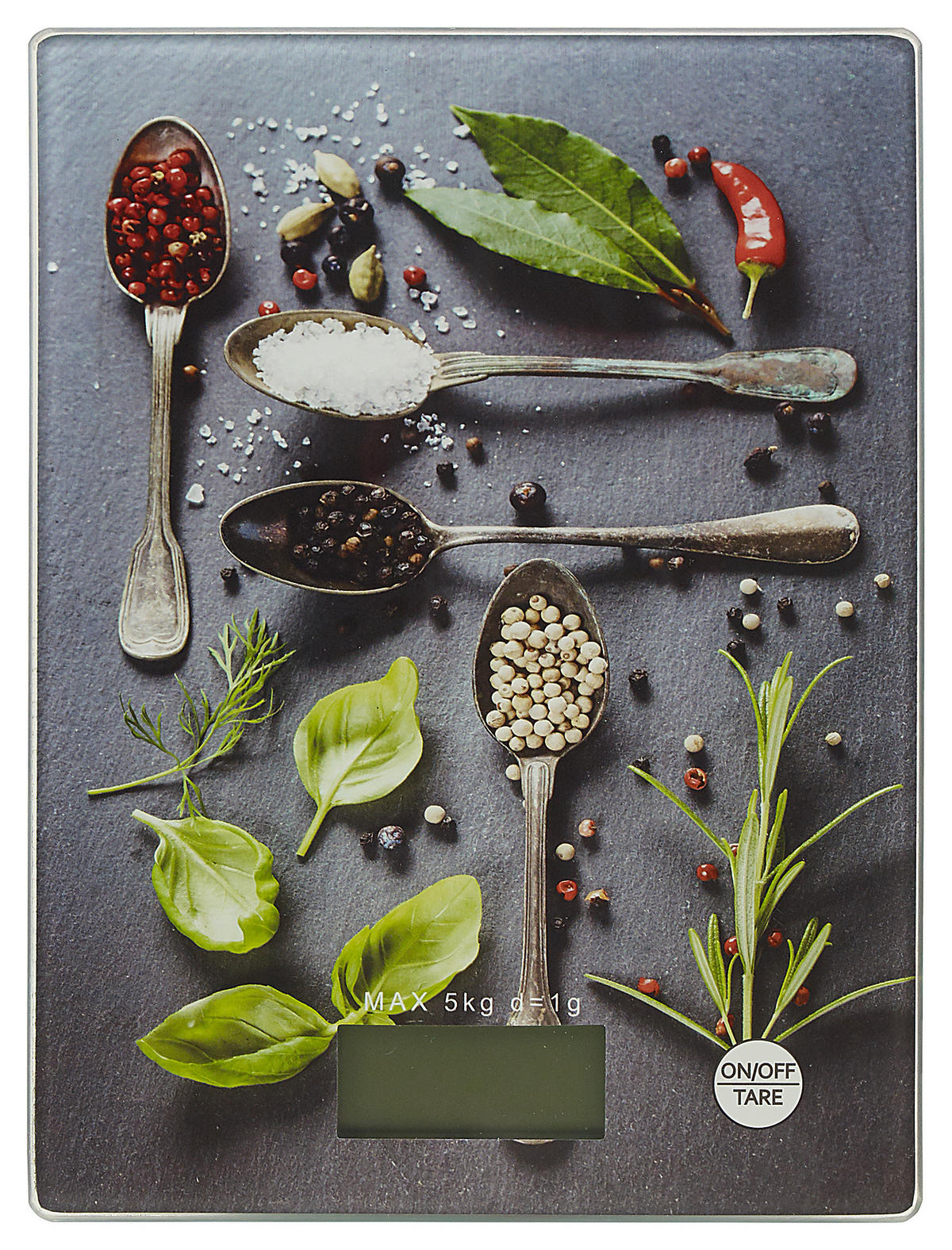 ELEKTRISCHE KÜCHENWAAGE  - Dunkelgrau/Rot, Basics, Glas/Kunststoff (15/1,8/20cm) - Homeware Profession.