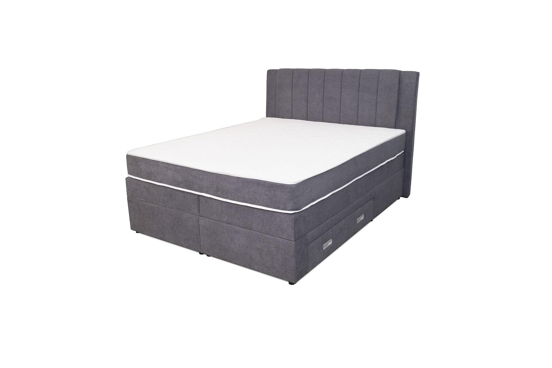 BOXSPRING KREVET 160/200 cm     siva  - siva, Moderno, drvni materijal/tekstil (160/200cm) - Hom`in