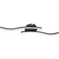 STROPNÉ LED SVIETIDLO, 55,5/12/7 cm - čierna, Basics, kov/plast (55,5/12/7cm) - Novel