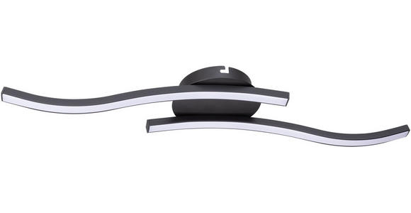 LED-DECKENLEUCHTE 55,5/12/7 cm - Schwarz, Basics, Kunststoff/Metall (55,5/12/7cm) - Novel