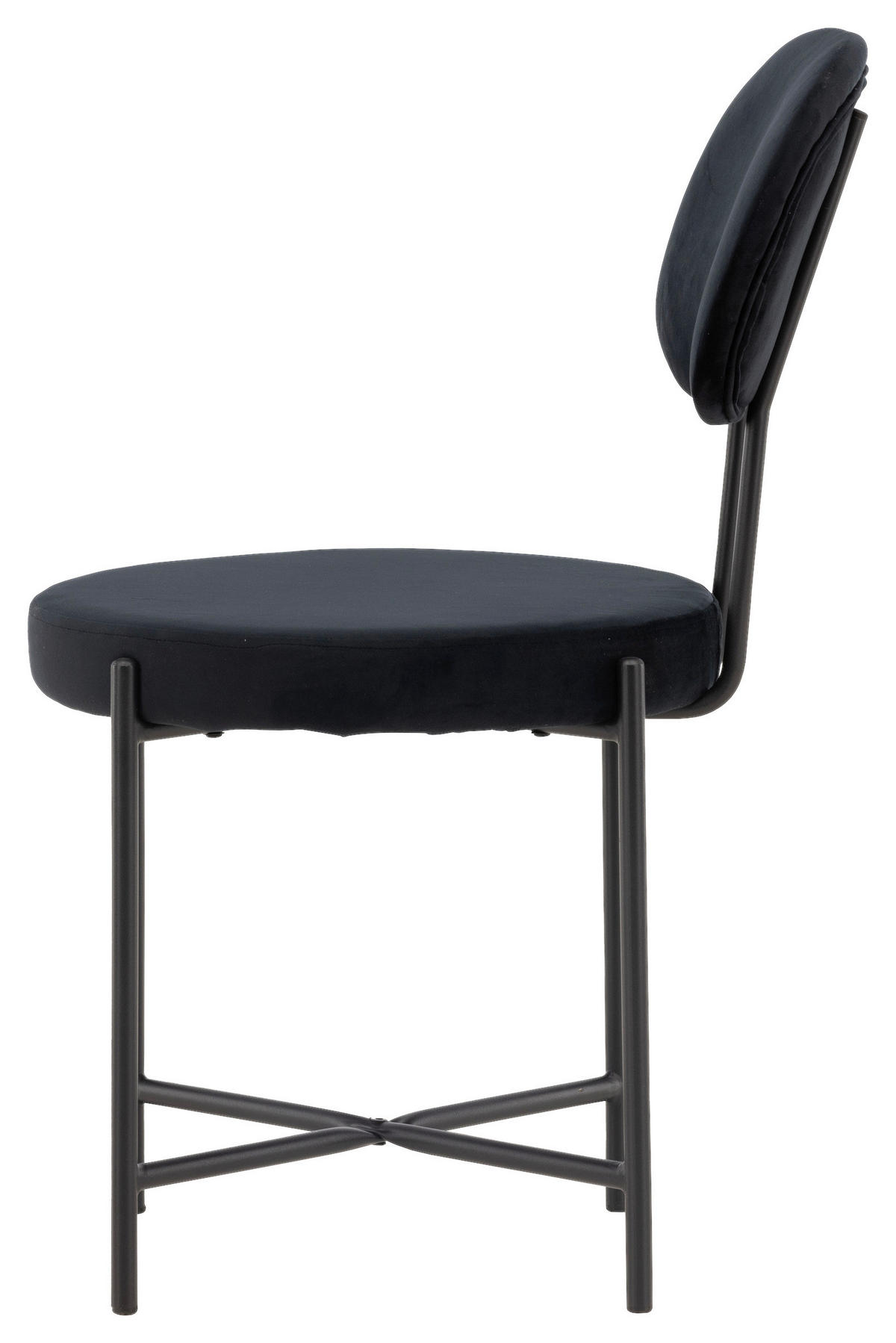 STUHL-SET  in Stahl Samt Metall, Textil  - Schwarz, Design, Textil/Metall (50/89/60cm) - Livetastic