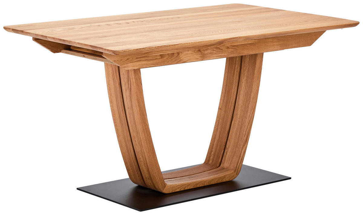 ESSTISCH Eiche vollmassiv rechteckig Wildeiche  - Wildeiche/Schwarz, KONVENTIONELL, Holz/Metall (140-190/90/75cm) - Venda