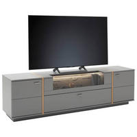 LOWBOARD  in 216/62/50 cm  - Eichefarben/Grau, Design, Glas/Holzwerkstoff (216/62/50cm) - MID.YOU
