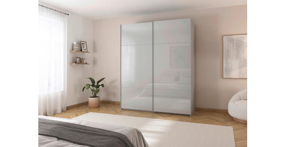 SCHWEBETÜRENSCHRANK  in Grau  - Grau, KONVENTIONELL, Glas/Holzwerkstoff (162/223/68cm) - Novel