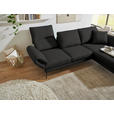 ECKSOFA  in Flachgewebe Anthrazit  255-365/175-224 cm  - Anthrazit/Schwarz, Design, Textil/Metall (255-365/175-224cm) - Dieter Knoll