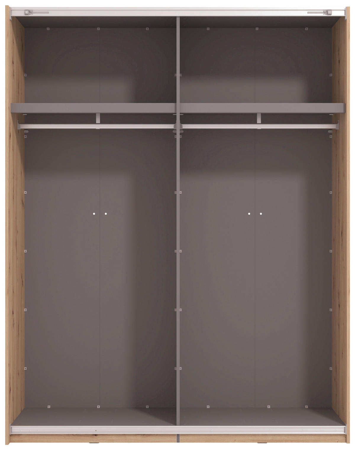 SCHWEBETÜRENSCHRANK 145,5/217,5/60 cm 2-türig Eiche Artisan  - Schwarz/Eiche Artisan, MODERN, Holzwerkstoff/Metall (145,5/217,5/60cm) - MID.YOU