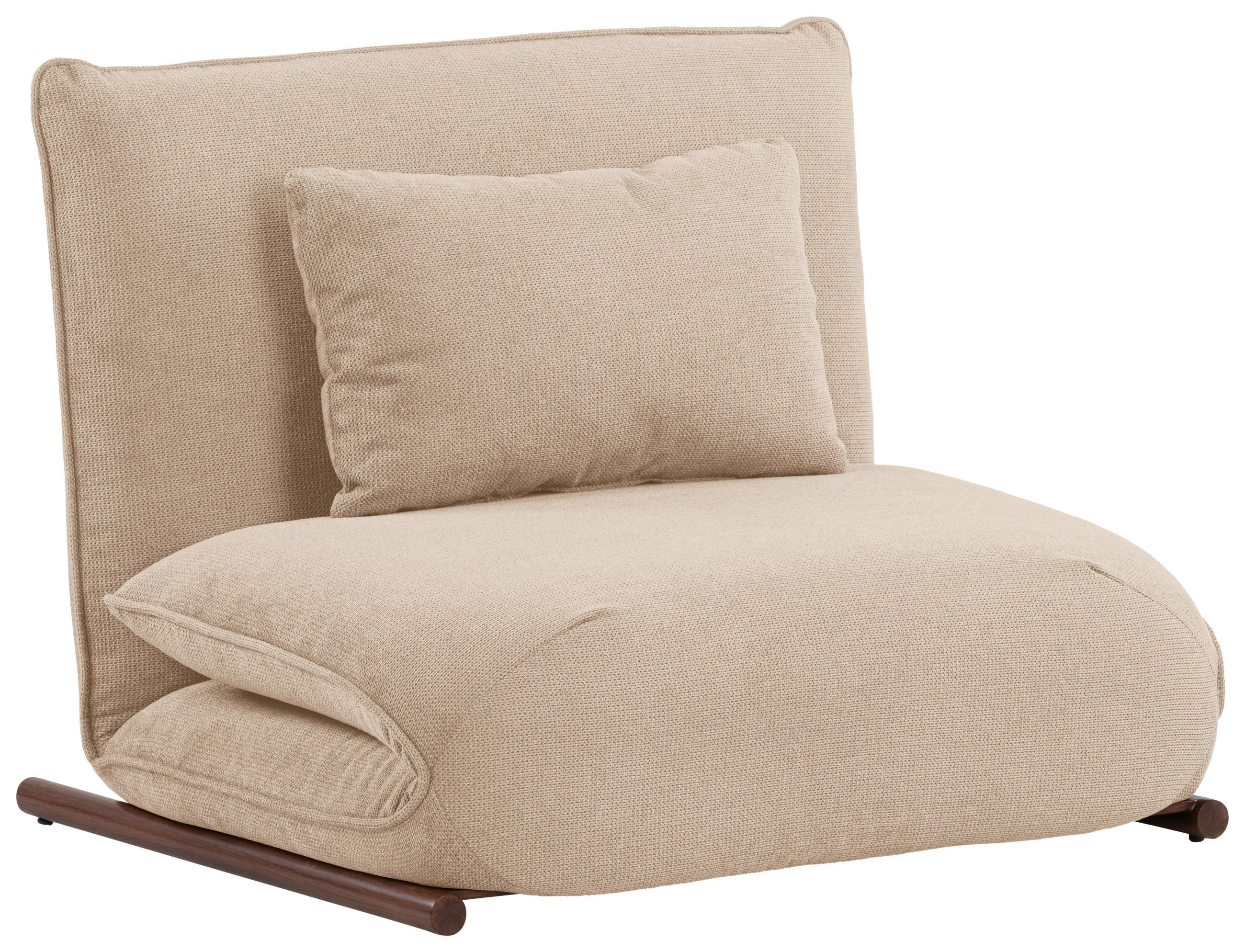 SESSEL in Samt Creme, Dunkelbraun  - Dunkelbraun/Creme, Design, Textil/Metall (93/97/80cm) - MID.YOU