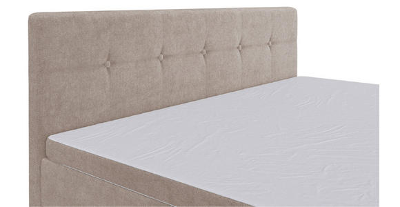 BOXSPRINGBETT 200/200 cm  in Beige  - Beige/Schwarz, KONVENTIONELL, Kunststoff/Textil (200/200cm) - Carryhome