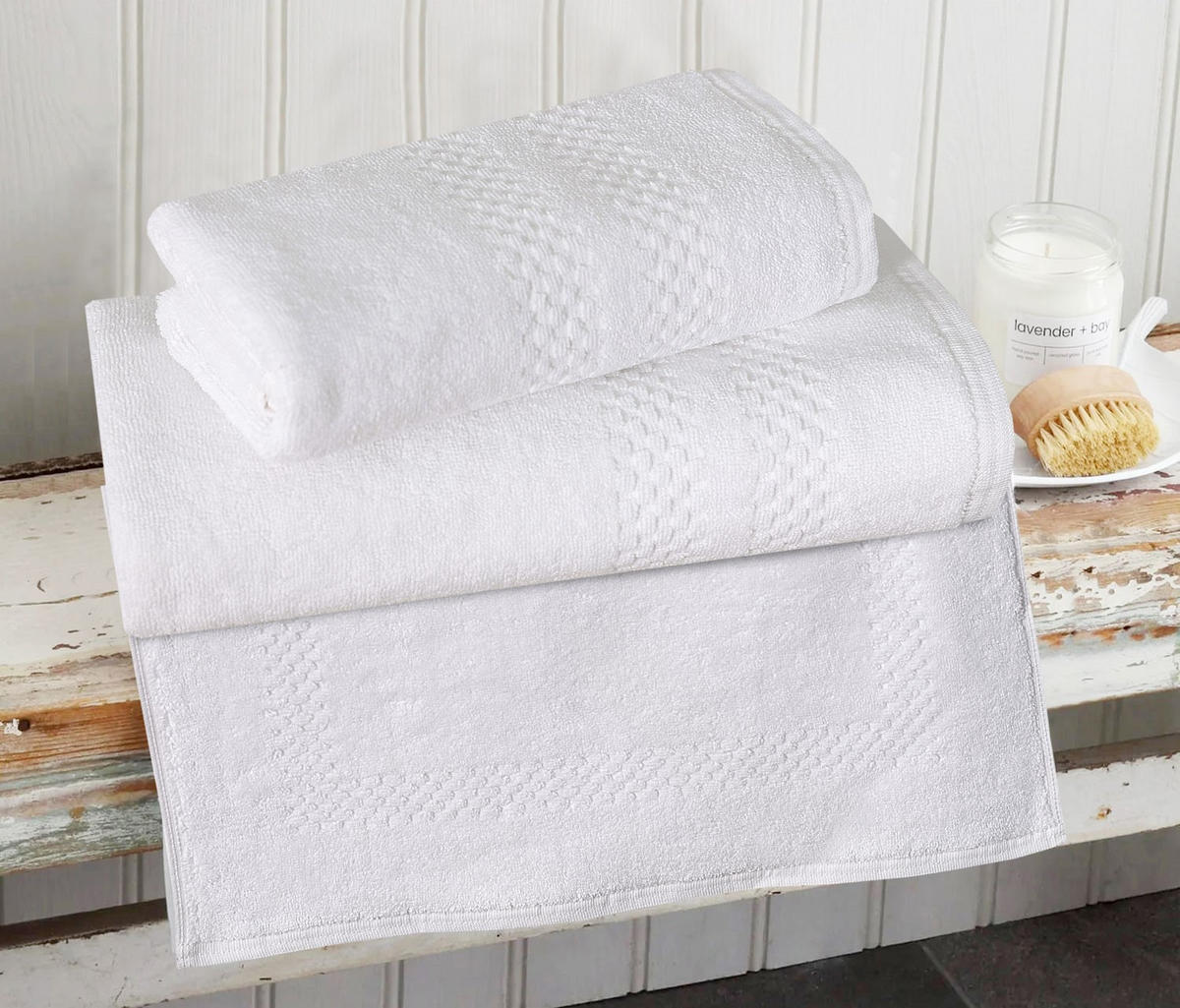 RUČNIK , bijela  CHECK  - bijela, Basics, tekstil (70/140cm) - Boxxx