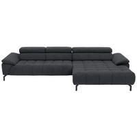ECKSOFA in Chenille Anthrazit  329/190 cm  - Anthrazit/Schwarz, Design, Textil/Metall (329/190cm) - Beldomo Style