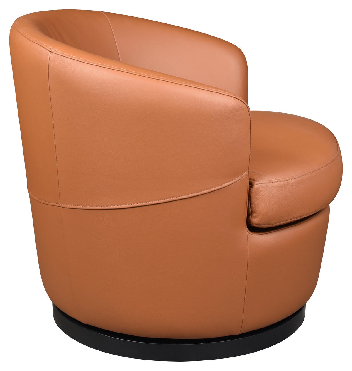 DESIGNSESSEL in Echtleder Honig  - Schwarz/Honig, Design, Leder/Kunststoff (76/74/75cm) - Xora