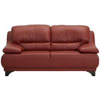 2-SITZER-SOFA in Echtleder Rot  - Rot/Schwarz, Design, Leder/Metall (180/87/92cm) - Xora