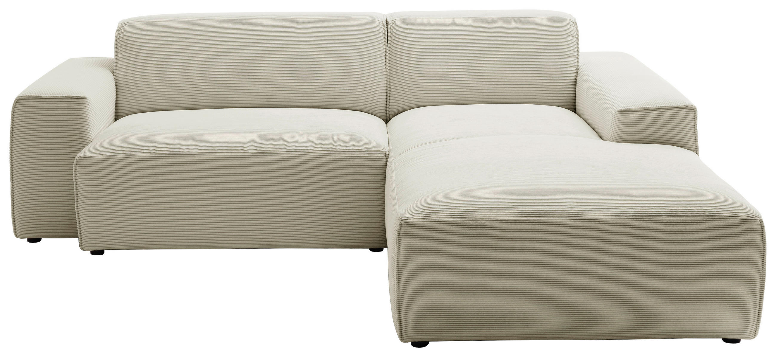 ECKSOFA Sandfarben Cord  - Sandfarben/Schwarz, Design, Kunststoff/Textil (230/189cm) - Pure Home Lifestyle