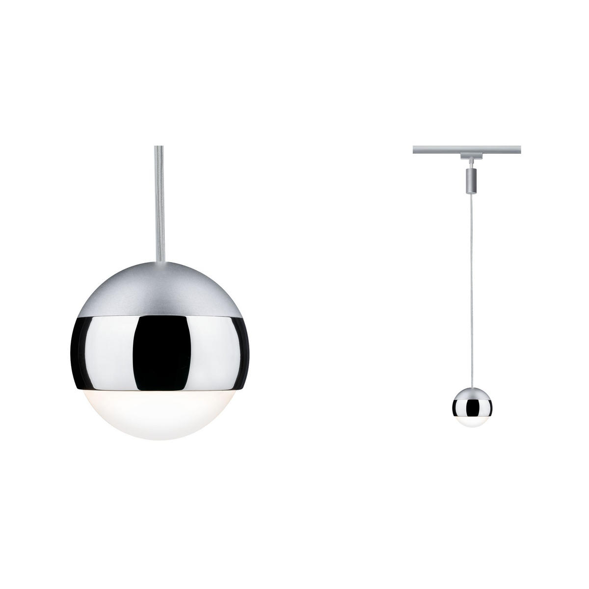 URAIL SCHIENENS.-HÄNGELEUCHTE - Chromfarben, Design, Metall (8,7/130cm) - Paulmann
