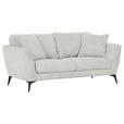 2-SITZER-SOFA in Chenille Beige  - Beige/Schwarz, KONVENTIONELL, Textil/Metall (190/70/98cm) - Carryhome