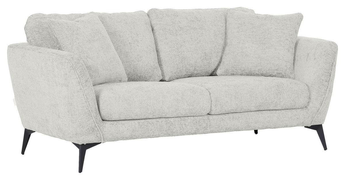 2-SITZER-SOFA in Chenille Beige  - Beige/Schwarz, Konventionell, Textil/Metall (190/70/98cm) - Carryhome