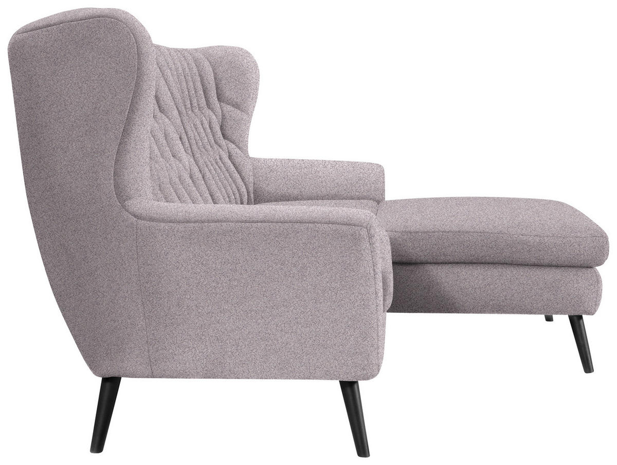 ECKSOFA in Flachgewebe Grau, Lila  - Lila/Schwarz, Design, Holz/Textil (237/165cm) - Stylife