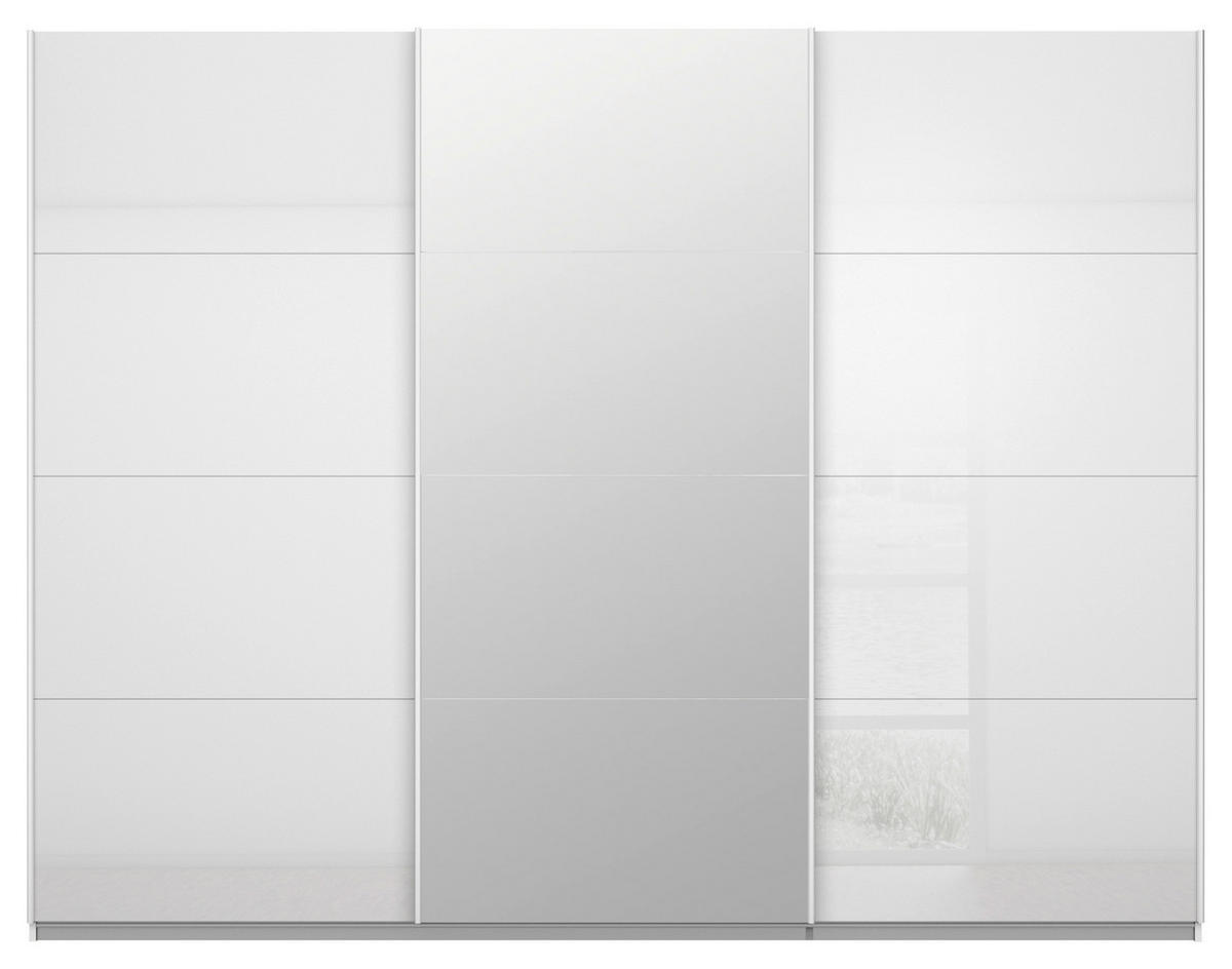 SCHWEBETÜRENSCHRANK in Weiss  - Weiss, Konventionell, Glas/Holzwerkstoff (271/210/62cm) - Xora
