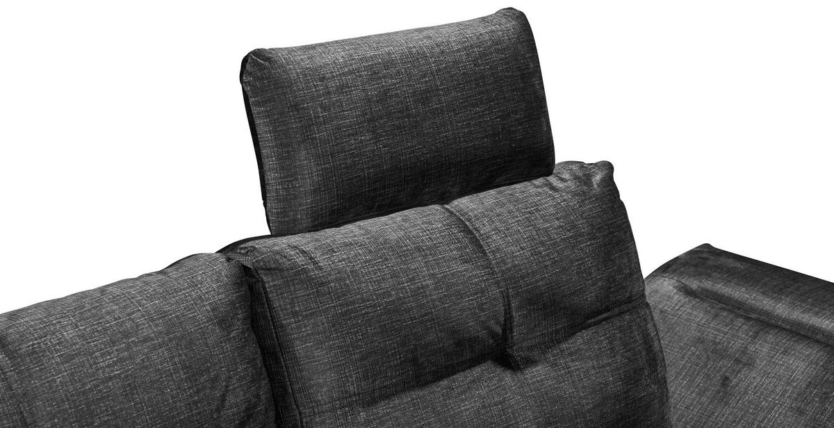 ECKSOFA in Mikrovelours Schwarz  - Schwarz, Konventionell, Kunststoff/Textil (170/275cm) - Carryhome