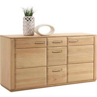 SIDEBOARD  in 161/85/47 cm  - Eichefarben/Nickelfarben, KONVENTIONELL, Holz/Holzwerkstoff (161/85/47cm) - Novel