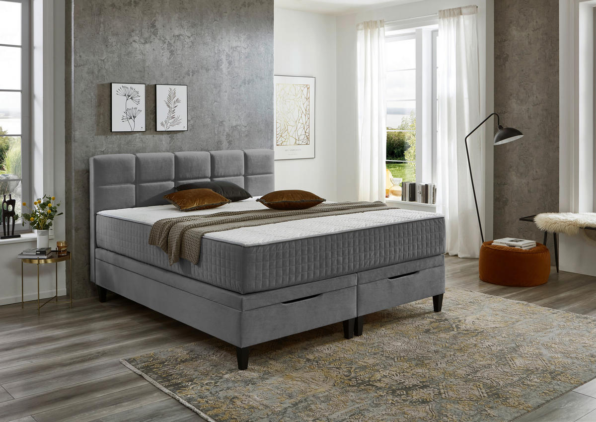 BOXBETT 180/200 cm  in Anthrazit  - Anthrazit, KONVENTIONELL, Textil (180/200cm) - Boxxx