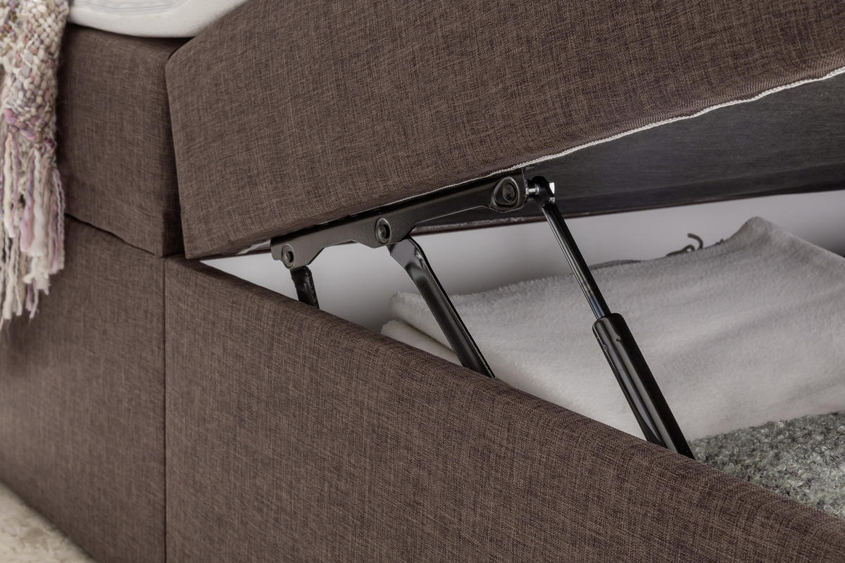 BOXSPRINGBETT 180/200 cm  in Braun  - Braun, MODERN, Holzwerkstoff/Textil (180/200cm) - MID.YOU