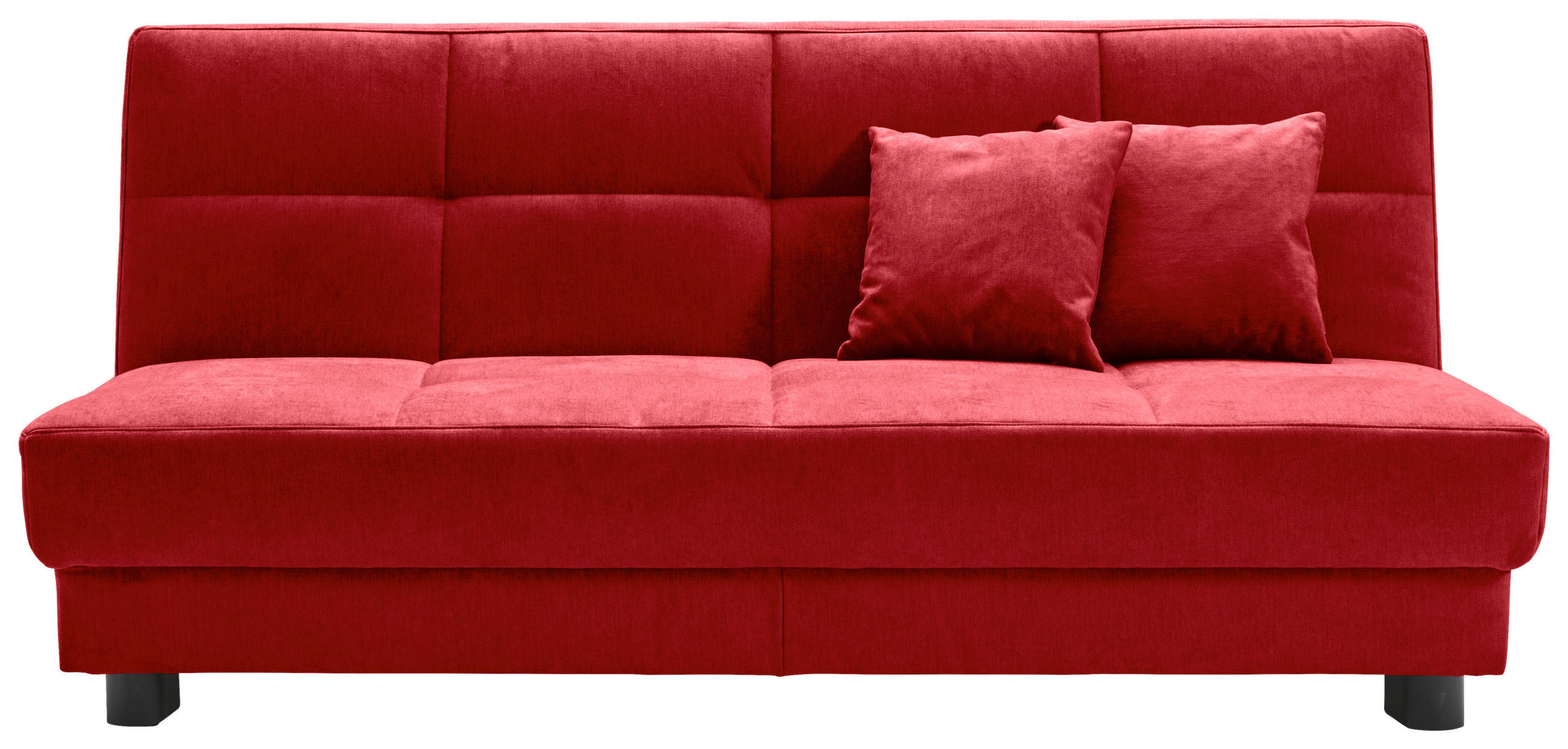 SCHLAFSOFA Mikrovelours Rot  - Rot/Schwarz, KONVENTIONELL, Textil/Metall (185/85/100cm) - Carryhome