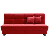 SCHLAFSOFA Mikrovelours Rot  - Rot/Schwarz, KONVENTIONELL, Textil/Metall (185/85/100cm) - Carryhome
